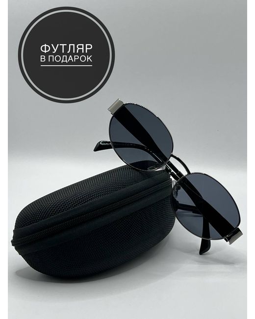 SunGold Солнцезащитные очки Овал черные/серые