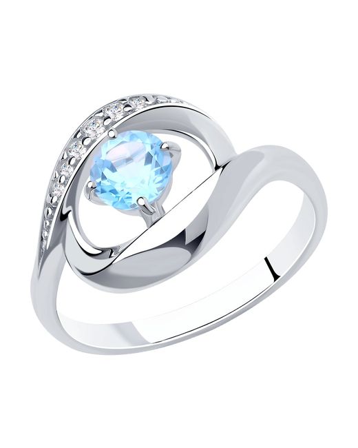 Diamant Кольцо из серебра с топазом и фианитами р.. 94-310-00695-1
