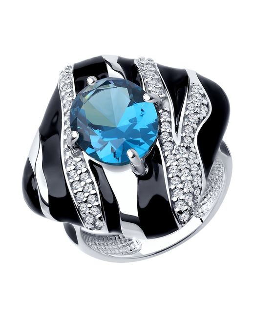 Diamant Кольцо из серебра р. ситалл искусственный/фианит/эмаль