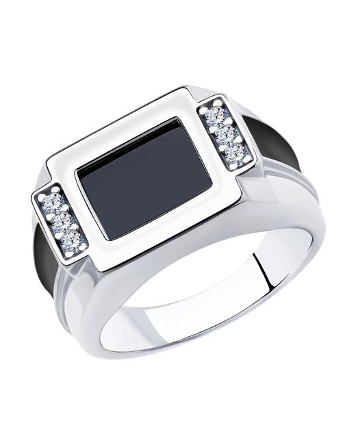 Diamant Кольцо печатка из серебра со шпинелью р. 94-112-00488-1