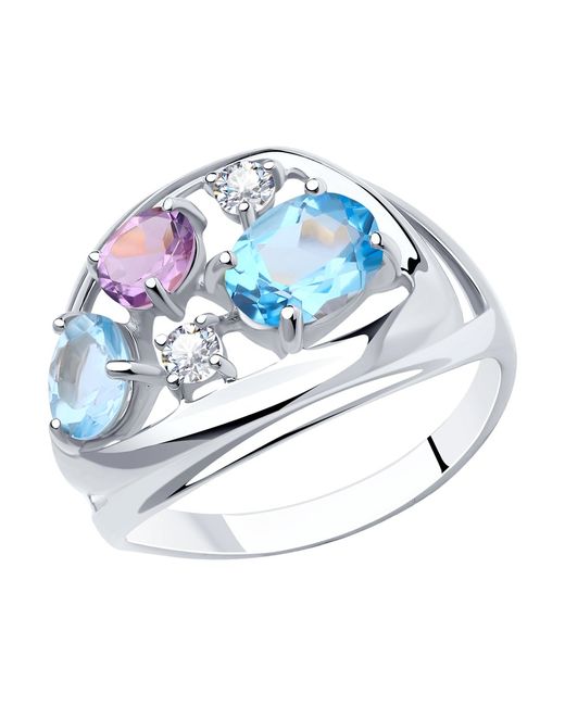 Diamant Кольцо из серебра р. 94-310-00660-2 топаз/аметист/фианит