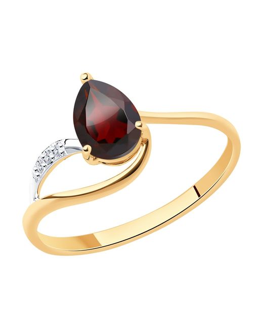 Diamant Кольцо из красного золота р. 51-310-00985-2 фианит/гранат
