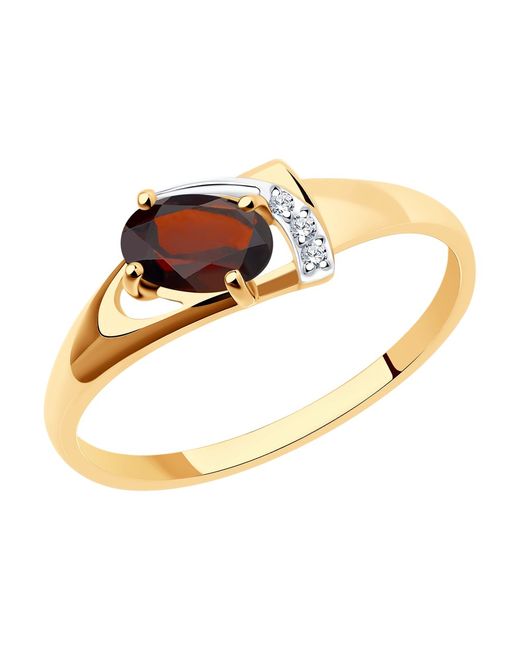 Diamant Кольцо из красного золота р. 51-310-01021-2 гранат/фианит
