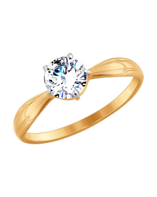 Diamant Кольцо помолвочное из красного золота с фианитом р. 51-110-00099-1