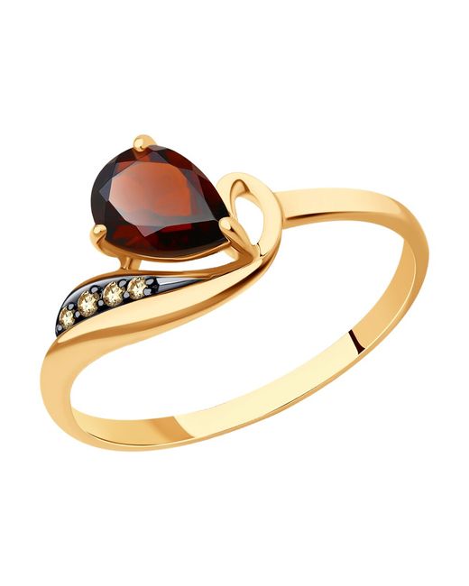 Diamant Кольцо из красного золота р. 51-310-01562-1 гранат/фианит