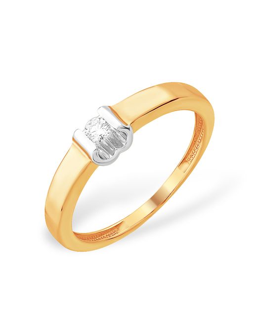 Яхонт Ювелирный Кольцо помолвочное из белого/желтого золота р. 226913 бриллиант