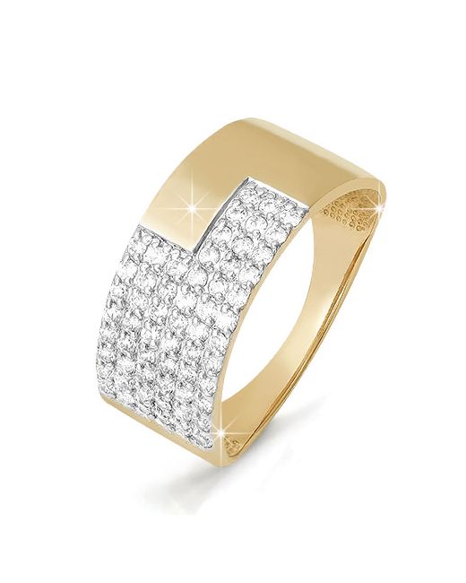 Яхонт Ювелирный Кольцо перстень из желтого золота р. 99077 фианит
