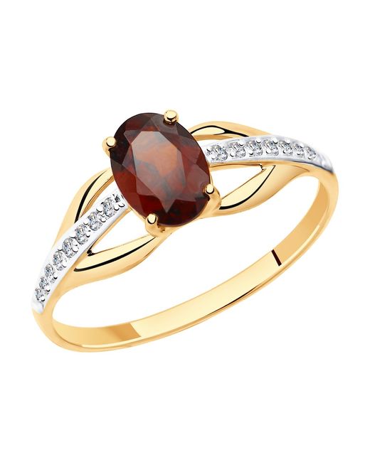 Diamant Кольцо из красного золота р. 51-310-00256-2 фианит/гранат