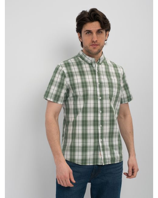 Lee Cooper Рубашка Short Sleeve Check зеленая S