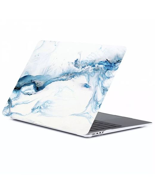 Gurdini Чехол для MacBook Pro 14 M1 2021 бело-синий мрамор Стиль 22