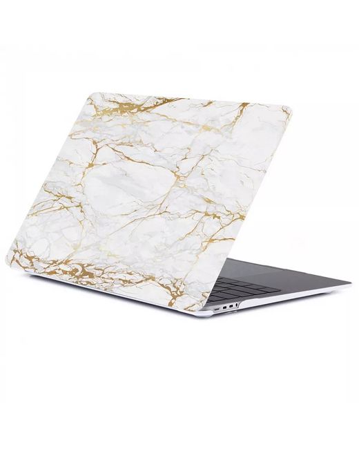 Gurdini Чехол для MacBook Pro 14 M1 2021 бело-золотистый мрамор Стиль 10