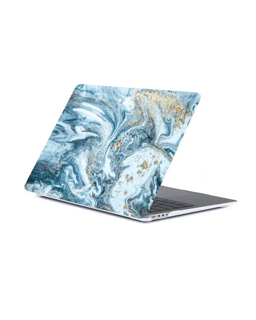 Gurdini Чехол для MacBook Pro 14 M1 2021 сине-золотистый мрамор Стиль 19
