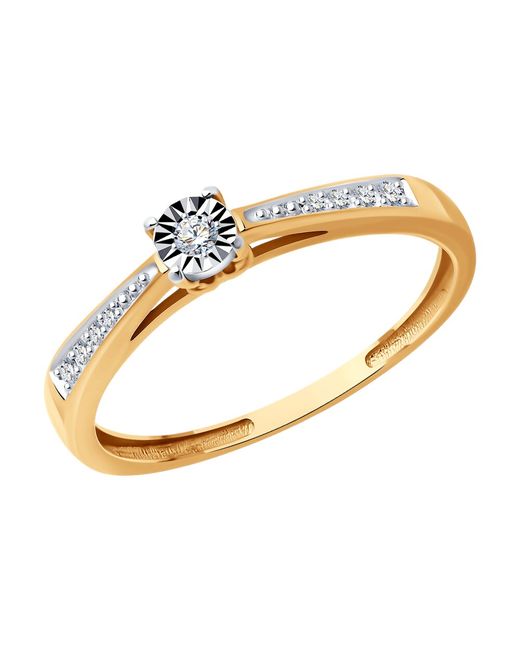 Diamant Кольцо помолвочное из комбинированного золота р. бриллиант