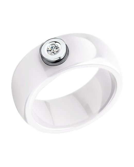 SOKOLOV Diamonds Кольцо из керамики/белого золота р. бриллиант