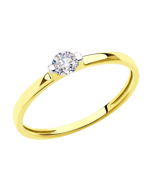 Diamant Кольцо из желтого золота р. фианит
