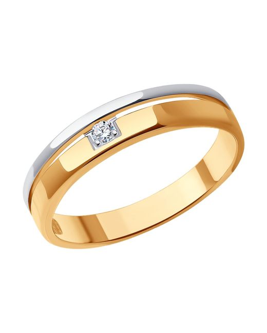 SOKOLOV Diamonds Кольцо обручальное из красного золота с бриллиантом р.