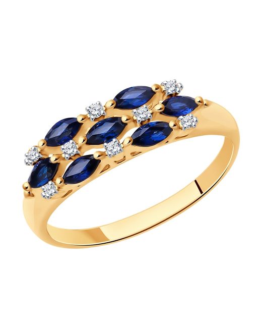 SOKOLOV Diamonds Кольцо из красного золота р. бриллиант/сапфир