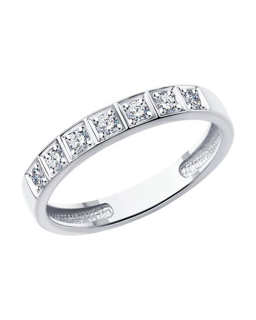SOKOLOV Diamonds Кольцо обручальное из белого золота с бриллиантом р.