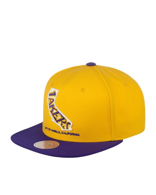 Mitchell&Ness Бейсболка MITCHELL NESS HHSS3459-LALYYPPPYWPR Los Angeles Lakers NBA желтая/фиолетовая