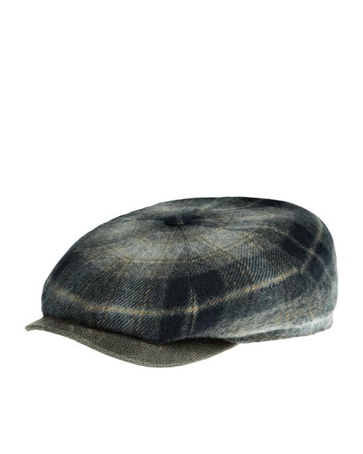 Stetson Кепка восьмиклинка унисекс 6840327 HATTERAS LAMBSWOOL CHECK синяя р.