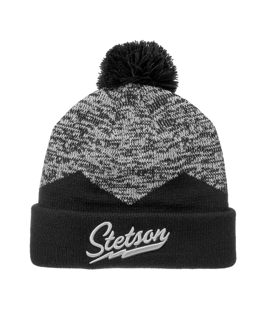 Stetson Шапка бини унисекс 8599125 BEANIE POMPOM черная