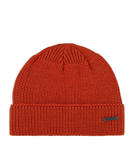 Stetson Шапка бини унисекс 8599345 BEANIE MERINO оранжевая one