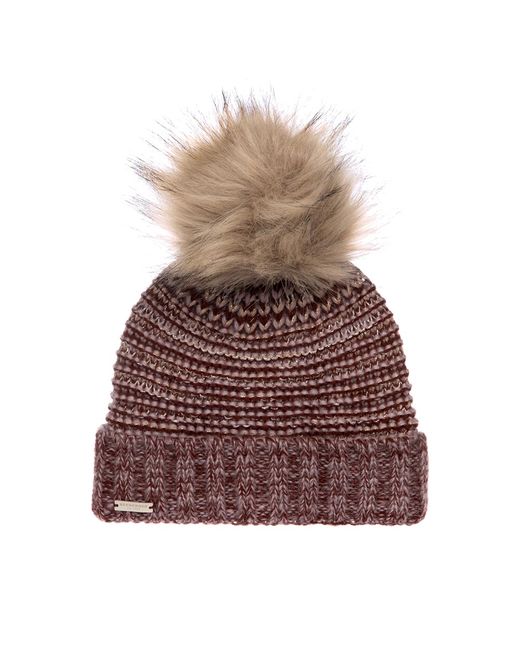 Seeberger Шапка бини 18242-1 POMPOM BEANIE бордовая ярко-розовая