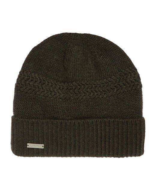 Seeberger Шапка бини 18298-0 TURN-UP BEANIE оливковая one