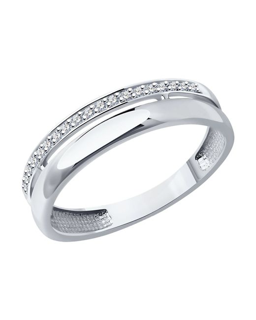 Diamant Кольцо обручальное из белого золота р. бриллиант