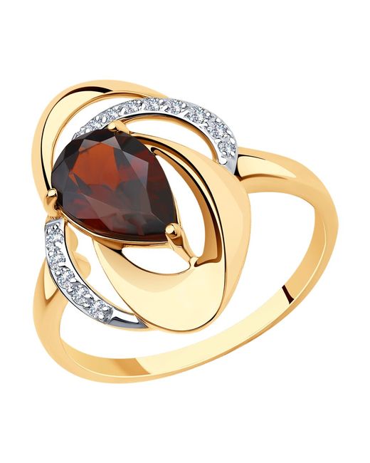 Diamant Кольцо из красного золота р. фианитгранат