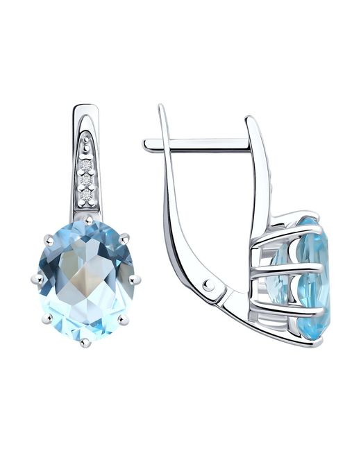 Diamant Серьги из серебра фианит/топаз