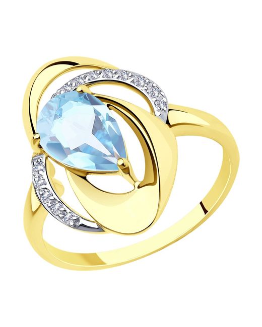Diamant Кольцо из желтого золота р. фианиттопаз