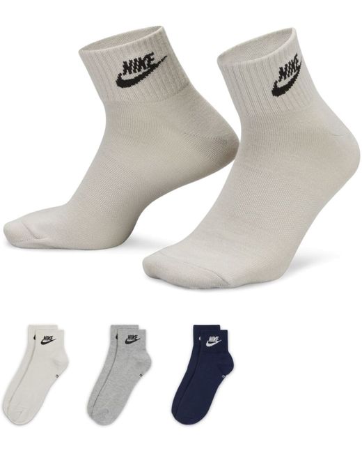 Nike Комплект носков унисекс Everyday Essential Ankle Socks 3P серых M