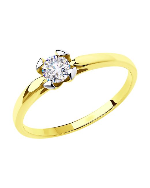 Diamant Кольцо из желтого золота р. фианит