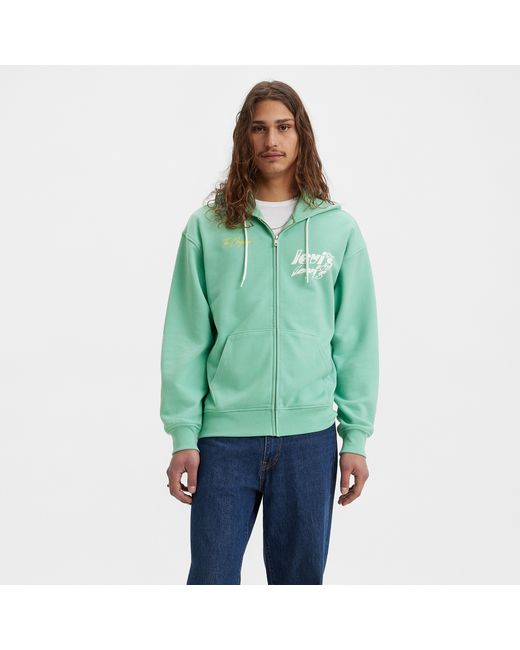 Levi's® Толстовка Relaxed Graphic Zip Up Hoodie зеленая