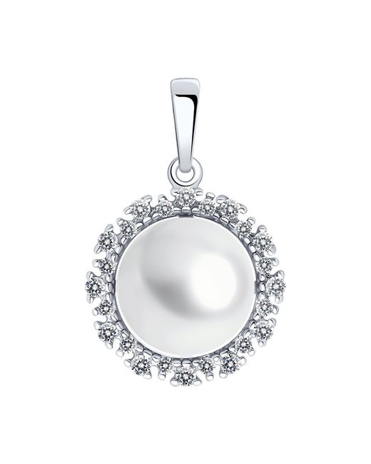 Diamant Кулон из серебра фианит/жемчуг культивированный