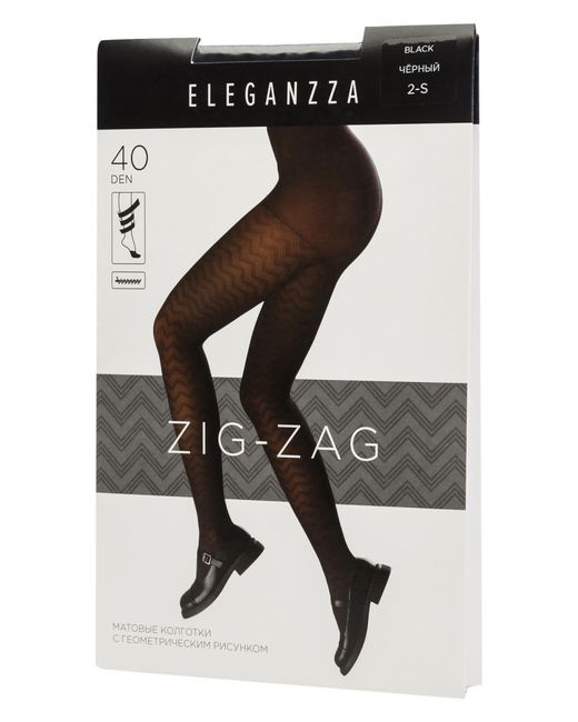 Eleganzza Колготки ZIG-ZAG черные S