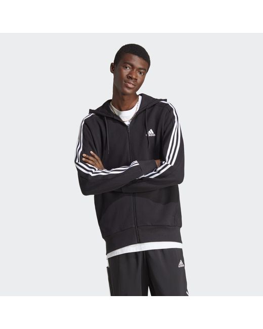 Adidas Худи Essentials French Terry 3-Stripes Hoodie черное