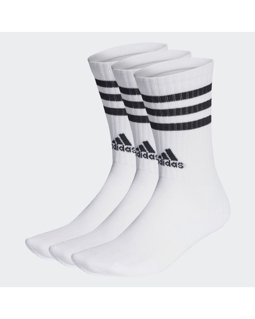 Adidas Комплект носков мужских 3-Stripes Cushioned Crew Socks 3Ppk белых
