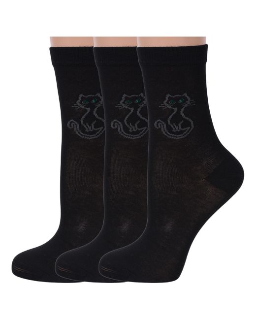 Lorenzline Комплект носков женских 3-Д66 черных 25 37-38