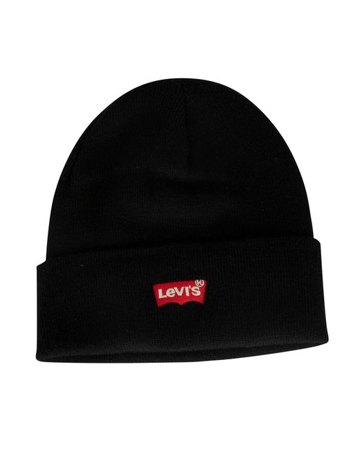 Levi's® Шапка бини унисекс Red Batwing Embroidered Slouchy Beanie черная