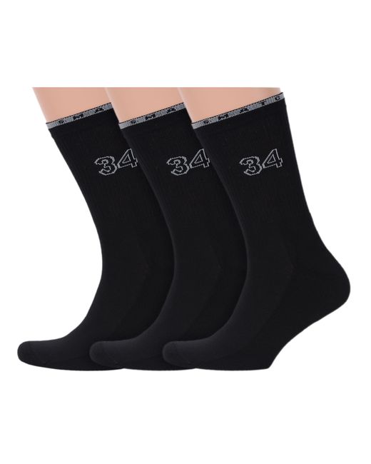 Lorenzline Комплект носков мужских 3-С4М черных