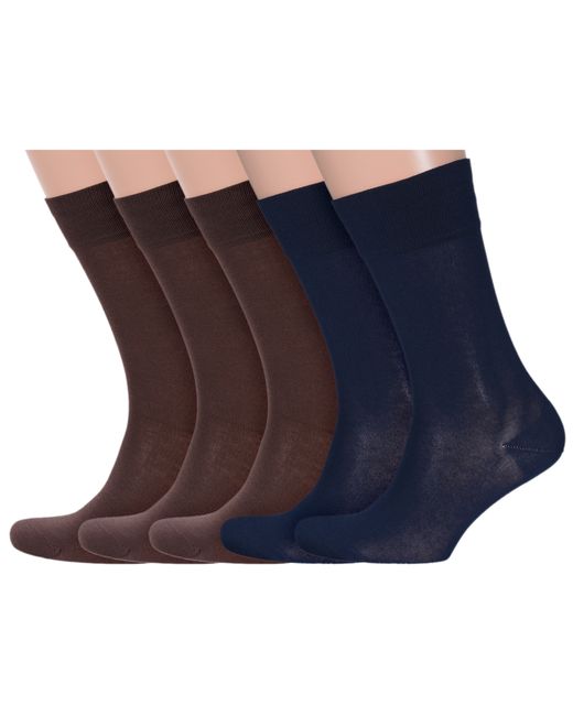 Lorenzline Комплект носков мужских 5-Н2 коричневых синих