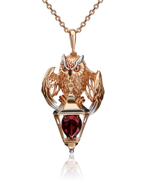PLATINA Jewelry Кулон из красного золота 03-3000-00-204-1110-57 гранат/эмаль