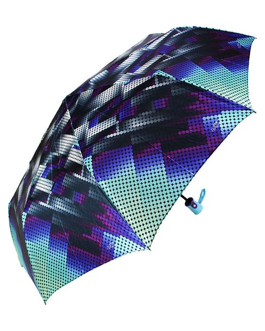 Popular umbrella Зонт складной автоматический 1801 бирюзовый/черный
