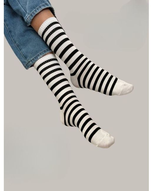 Amnha Beall Brose Комплект носков женских полосатых высоких белых