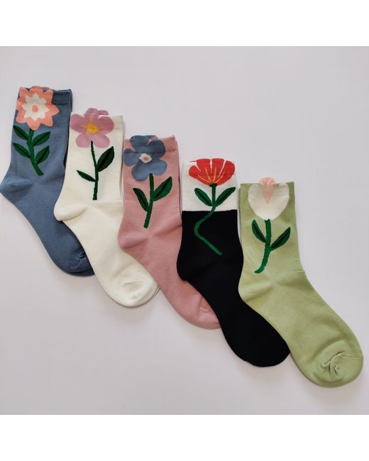 Amnha Beall Brose Комплект носков женских с цветами белых