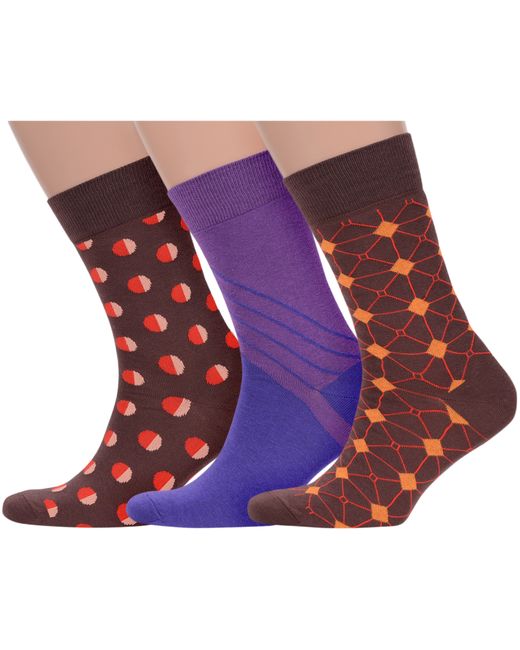 Нева-Сокс Комплект носков мужских 3-МН-НС разноцветных