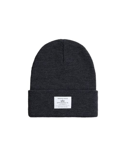 Alpha Industries Шапка унисекс Essential Beanie dark charcoal one