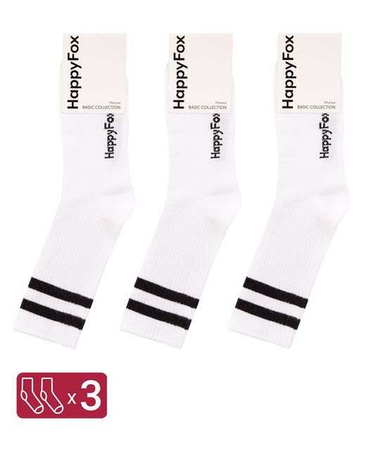 HappyFox Комплект носков женских HFET8002NB белых 23-25 3 пары